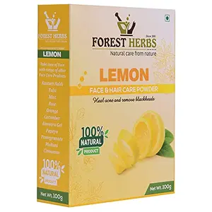 Forest Herbs 100% Natural Organic Lemon Peel Powder For Face Cleanser & Skin Whitening 100Gms