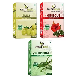 The Forest Herbs Natural Care From Nature Organic Amla Bhringraj Hibiscus Powder Each 100Gms