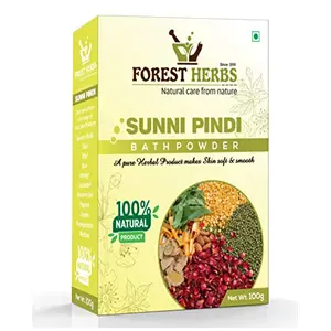 Forest Herbs Sunnipindi Herbal Bath Powder Ubtan Pack - Skin Lightening & Tan Removal - Ancient Ayurvedic Healing - Enriched with Turmeric 200Gms