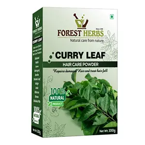 The Forest Herbs Natural Care From Nature 100% Organic Curry Leaves Powder (Sun Dried & Stemless) for Strong and Shiny Hair 100Gms