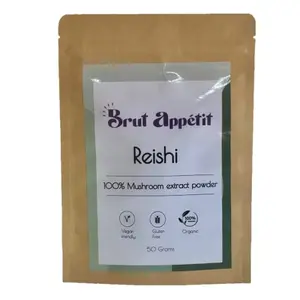 Organic Reishi Mushroom Extract Powder (50g) (Raw USDA Organic Certified no additives no fillers)
