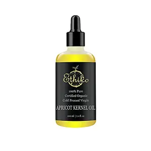 Ethiko Cold Pressed Wild Harvested Apricot Kernel Oil/Gutti Ka Tel For Stretch Marks During Pregnancy and Skin Tightening Relieves Itching and Irritation 100% Natural With Vitamin E - 100 ml