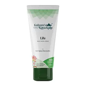 Kulsum's Kaya Kalp Herbals Life Daily Facial Cream For Anti Ageing & Rejuvenation for Normal to Dry Skin (70g)