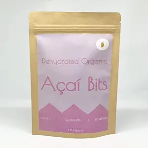 Organic Dehydrated Acai Berry Bits from Brazil (Acai Berry Candy) (Vegan Gluten Free No Added preservatives) (100g)