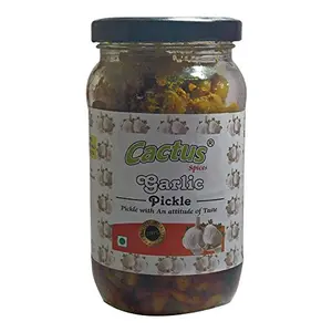 CACTUS SPICES Homemade Garlic Pickle Lahsun Achar in Olive Oil 200 g