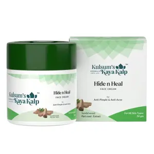 Kulsum's Kaya Kalp Herbals Hide N Heal Sandalwood Protective Base Cream for Anti-Pimple & Anti-Acne All Skin Types (50g)