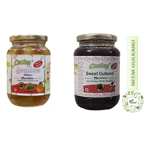 Cactus Spices Homemade Bans/Bamboo Murabba and Sweet Gulkand Murabba with Neem Honey 450g Each(900g)