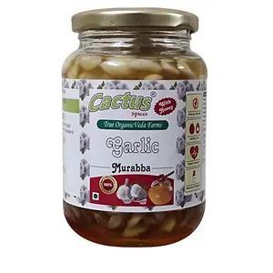 CACTUS SPICES Homemade Garlic (Lahsun) Murabba with Row Forest Honey 450G