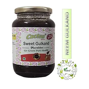 CACTUS SPICES Homemade Sweet Gulkand Murabba with Neem Honey "Flover of Sun-Cooked" (450G)