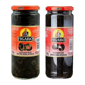 Figaro Sliced Black Olives & Pitted Black Olives 30.69 oz / 870 g Variety Pack
