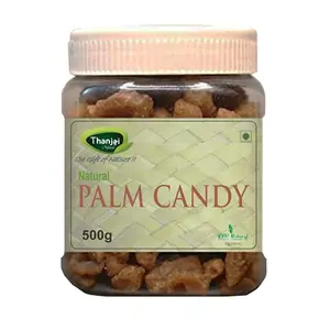 Thanjai Natural's Palm Candy (Panakarkandu) 500 Grams 1st Quality Palm Candy Made in 100% Pure Natural Traditional Method Made (Jar)