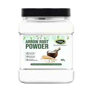 Thanjai Natural 400g Pure and Raw Arrowroot Powder for Gravy Puddings Soups Bread and More | Natural Arrow root Powder / Flour for Babies (Jar)