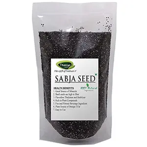 Thanjai Natural Raw Basil Seeds 250gm | Sabja Seeds | Tukmaria Seeds | Helps in Weight Loss Natural Stress Reliever Reduce Body Heat