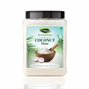 Thanjai Natural 100% Pure Coconut Flour 500g | Gluten Free Flour | High Fiber Ultra Low Carb Coconut Flour Powder | Vegan | Fiber Rich | Diet Food (500g Jar)