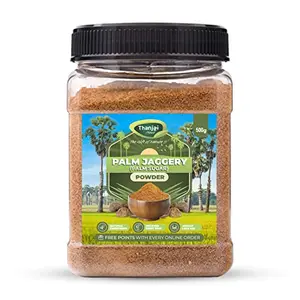 Thanjai Natural Palm Sugar|Palm Jaggery Powder 500g Jar 100% Pure Natural and Unrefined Traditional Method Made