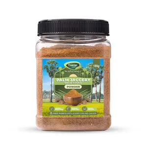 Thanjai Natural Palm Sugar | Palm Jaggery Powder 180g Jar 100% Pure Natural and Unrefined Traditional Method Made