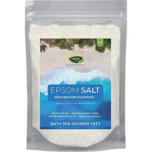 Thanjai Natural 1kg Epsom Salt (Grade A - Magnesium Sulphate) for Plants in Garden/Bath Salt for Relaxation Muscle Relief Relives Aches Body Pain Muscle Pain for Bathing