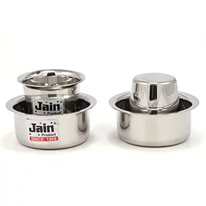 JAIN Coffee Dabra Set with Tumbler - 150 ML (Set of 2) - Silver