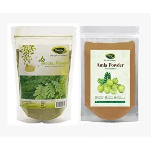 Thanjai Natural's Arappu (Albizia Amara) Powder +Amla (Indian Gooseberry) Powder - Each 250g For Hair & Scalp Treatment