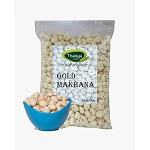 Thanjai Natural's Pure Makhana 100g Jumbo Handpicked Lotus Seeds / Large Size Gold Makhana / Fox Nuts Big Size Phool Makhana (Pop / Gorgon Nut Puffed Kernels )
