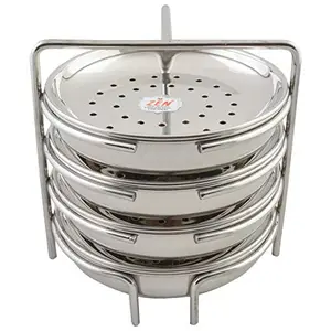 JAIN Stainless Steel 2in1 Thatte Idly & Idiappam Stand - 8 Plates