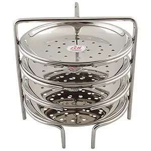Jain Stainless Steel Idiappam Stand - 4 Plates - Silver
