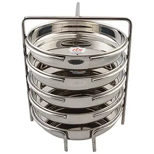Jain Stainless Steel Thatte Idly Stand - 5 Plates (Silver)