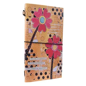 Craft Play Handicraft Floral Printed Journal Handcrafted Regular Notebook/Personal Organiser/Diary (80 Unruled Pages_8.5 inch x 4.5 inch x 1 inch) (Leather)