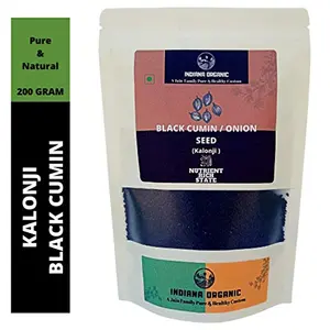 Indiana Organic Kalonji Black Cumin Seeds Onion Seeds Nigella Sativa 200 Gram