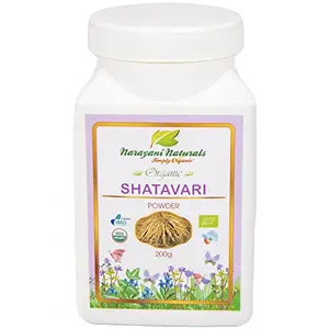 Shatavari (Asparagus Racemosus) Powder 200gms - 100% Certified Organic I Non GMO I Vegan