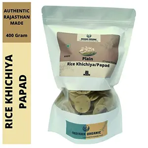 Indiana Organic Rice Papad kichiya Chawal khichiya Authentic Rajasthan Small Size - 400 Gram