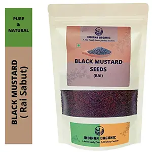 Indiana Organic Black Mustard Seeds Rai Brassica Nigra Pure & Natural 200Gm
