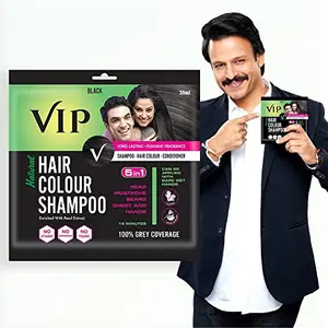 VIP Hair Colour Shampoo Black 20ml for Women and Men's Beard Moustache Chest and Hand Hairs | Alternative to Traditional Hair Dye