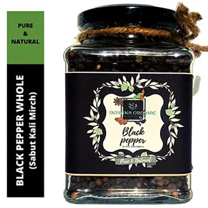 Indiana Organic Black Pepper Whole Sabut Kali mirch Piper nigrum 200 Gm