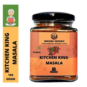 Indiana Organic Kitchen King Masala Powder | Authentic Fusion of 22 Spices | All in one Spice Mix - 150 Gram