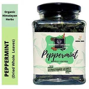 Indiana Organic Peppermint Whole Dry Leaves Organic Himalayan Herbs for Culinary & Tea Use 25 Gm