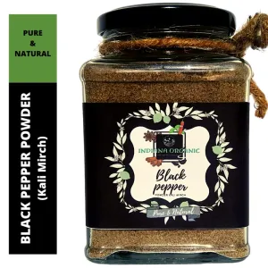 Indiana Organic Black Pepper Powder Kali Mirch Powder Piper nigrum 150 Gm