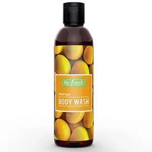 Refresh Mango Body Wash 200 ml with Aloe Vera Extracts to Moisturises Skin Paraben Free Body Wash for Gentle Cleansing & Soft Skin.