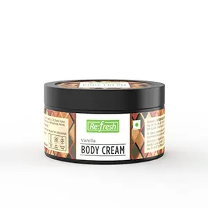Refresh Vanilla Body Cream 100 Gm | Enriched with Vitamin E for Men and Women | 100% Vegan Paraben free