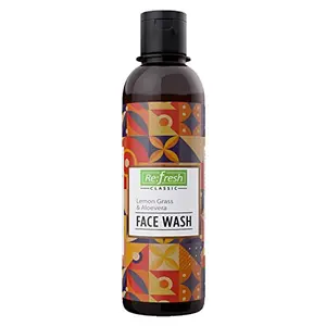 Refresh Lemon Grass & Aloevera Face Wash 250 ml | Enriched with vitamin E | Hydrates Skin | Prevents it from Drying | Nourishes the skin | For Men & Women