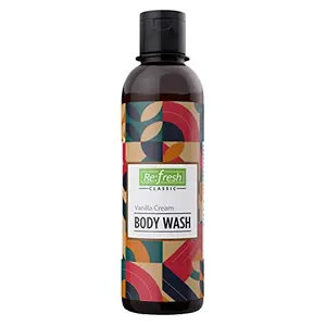Refresh Vanilla Cream Body Wash 250 ml | Enriched with Vitamin E | Helps to Hydrate Skin | For Men and Women | Body Cleanser for Dry Skin