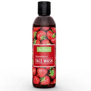 Refresh Strawberry Face Wash 200 ml Paraben Free Gel Face Wash with Long Lasting Strawberry Fragrance. Suitable For All Skin Types. Enriched with Allantoin to enhance the moistruization effect
