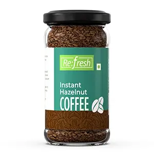 Refresh Hazelnut Instant Coffee 50 Gm | 100% Arabica | Premium Flavour Natural Freeze Dried Coffee | Makes 33 Cups In 50 Gm
