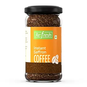 Refresh Saffron Instant Coffee 50 Gm | 100% Arabica | Premium Flavour Natural Freeze Dried Coffee | Makes 33 Cups In 50 Gm