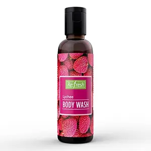 Refresh Lychee Body Wash 50 ml with Aloe Vera Extracts to Moisturises Skin Paraben Free Body Wash for Gentle Cleansing & Soft Skin.