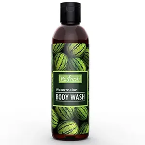 Refresh Watermelon Body Wash 200 ml with Aloe Vera Extracts to Moisturises Skin Paraben Free Body Wash for Gentle Cleansing & Soft Skin.