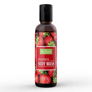 Refresh Strawberry Body Wash 50 ml with Aloe Vera Extracts to Moisturises Skin Paraben Free Body Wash for Gentle Cleansing & Soft Skin.