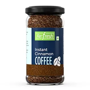 Refresh Cinnamon Instant Coffee 50 Gm | 100% Arabica | Premium Flavour Natural Freeze Dried Coffee | Makes 33 Cups In 50 Gm