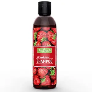Refresh Strawberry Shampoo 200 ml Paraben Free Strawberry Fruit Shampoo For Healthy Scalp Suitable For All Hair Types