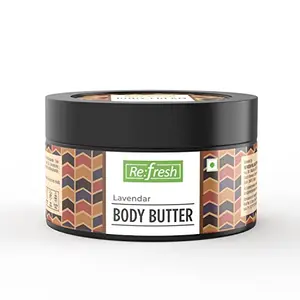 Refresh Lavender Body Butter 180 Gm | Enriched with Vitamin C | For Men & Women | Deeply Moisturizes Skin | 100% Vegan Paraben free
